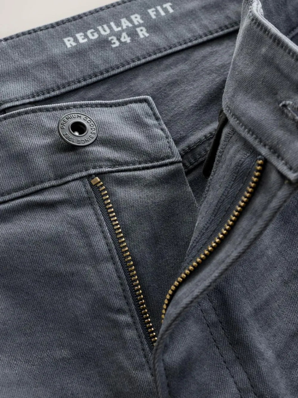 Discount Next Grey Charcoal Regular Tapered Fit Classic Stretch Jeans