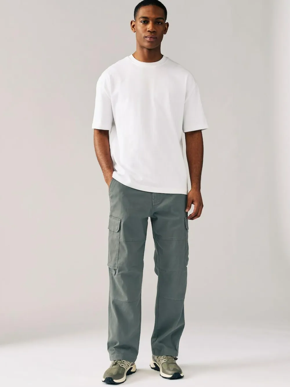 Next Relaxed Fit Cotton Stretch Cargo Trousers^ Pants & Chinos