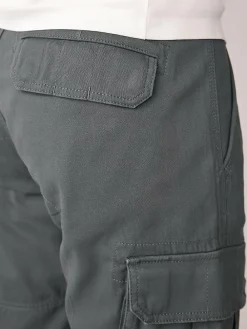 New Next Skinny Fit Cotton Stretch Cargo Trousers Grey Charcoal