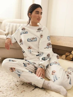 Clearance Next Grey Charlie The Cockapoo Long Sleeve Pyjamas