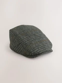 Discount Next Grey Check Harris Tweed Flat Cap