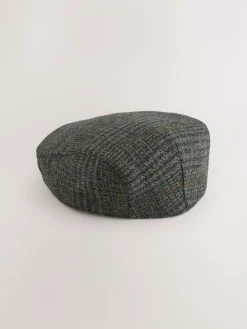 Discount Next Grey Check Harris Tweed Flat Cap