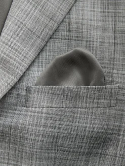 Next Grey Check Muscle Fit Motionflex Stretch Suit Jacket^ Grey Suits