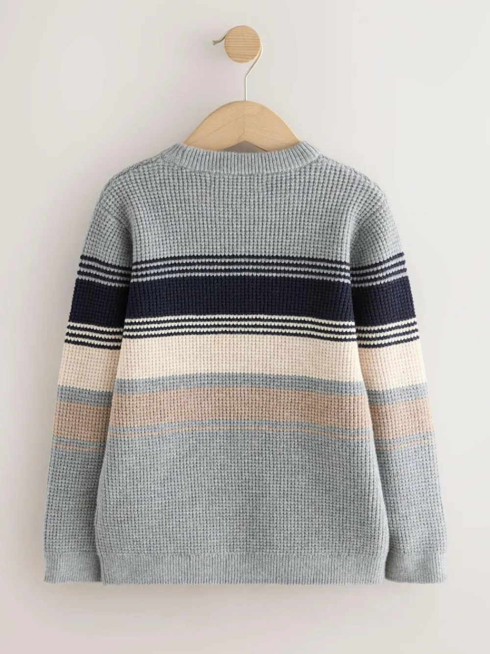 Next Colourblock Stripe Crew Neck Knitted Jumper (3-16yrs)^BOY Knitwear & Sweaters|Knitwear