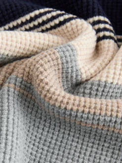 Next Colourblock Stripe Crew Neck Knitted Jumper (3-16yrs)^BOY Knitwear & Sweaters|Knitwear