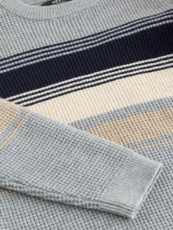 Next Colourblock Stripe Crew Neck Knitted Jumper (3-16yrs)^BOY Knitwear & Sweaters|Knitwear