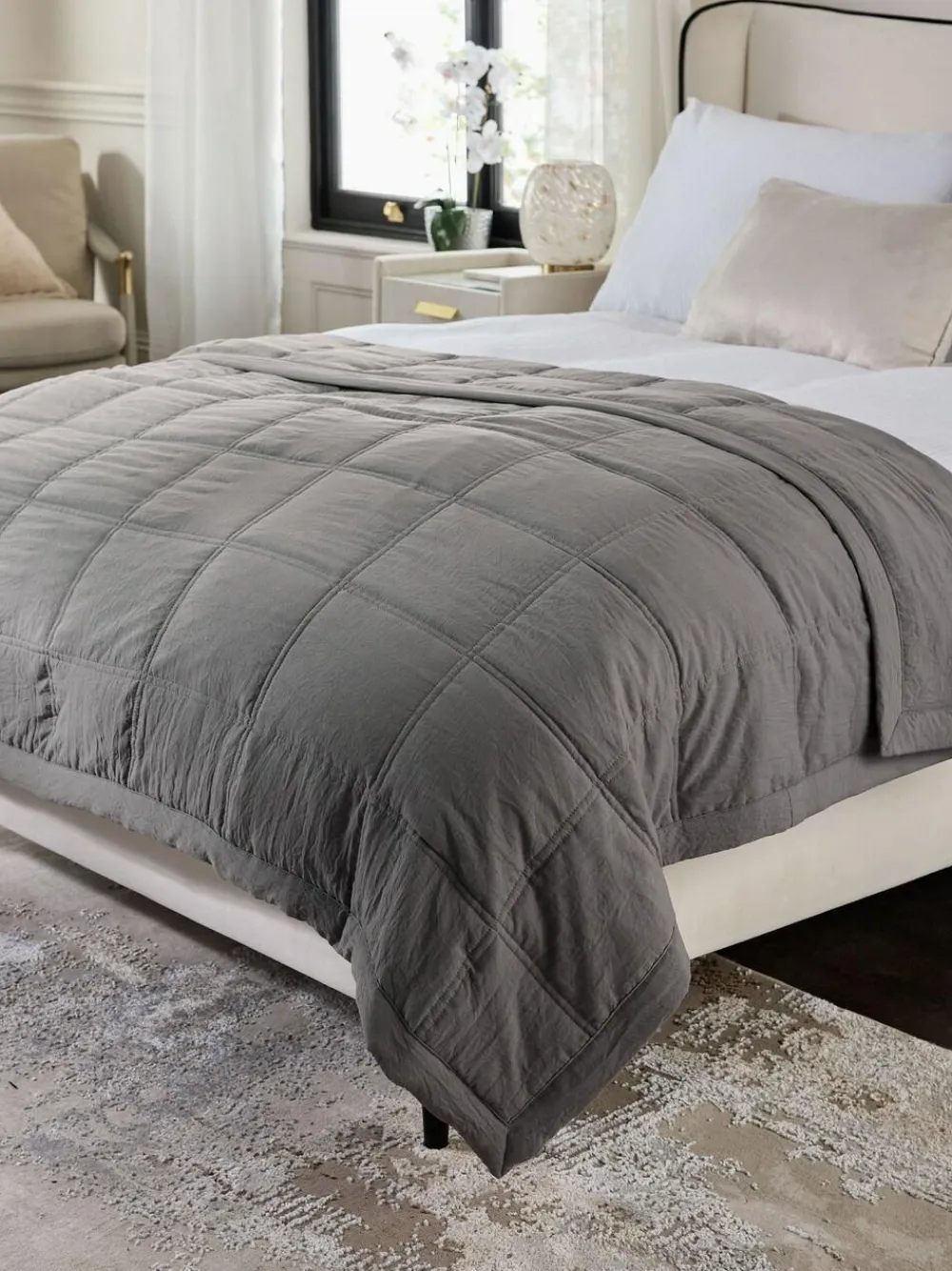 Best Next Grey Connie Quilted Bedspread