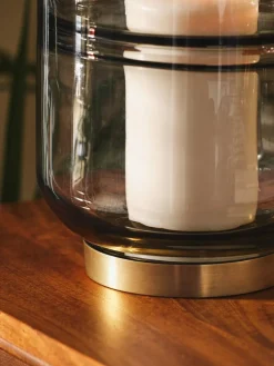 Outlet Next Grey Cooper Glass Candle Holder Large