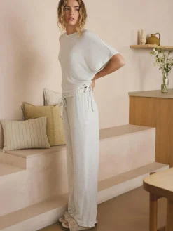 Next Cosy Short Sleeve Pyjamas Grey