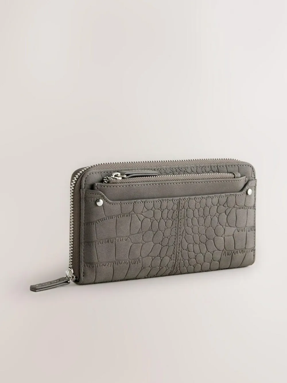 Outlet Next Croc Effect Large Purse Grey