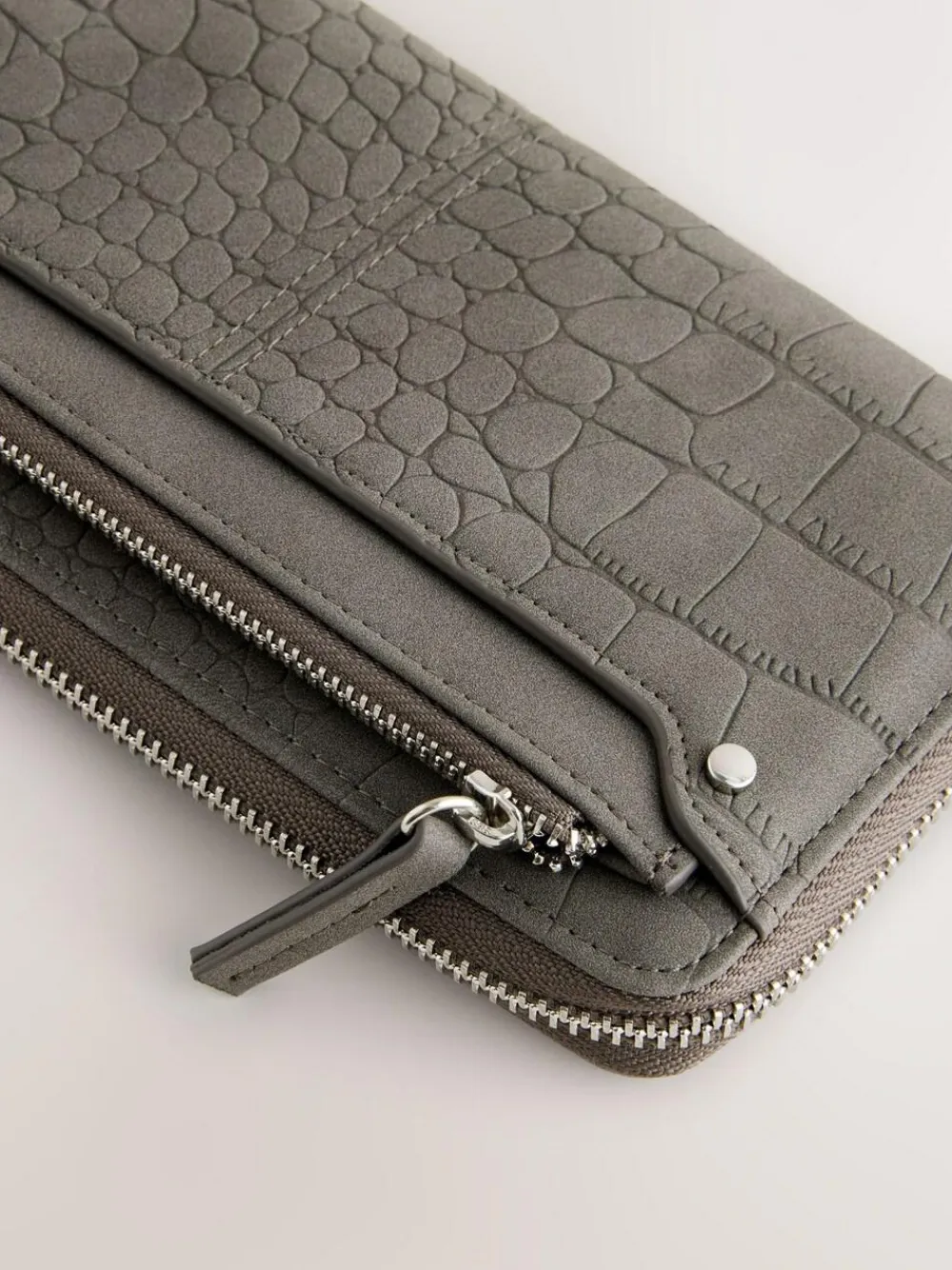 Outlet Next Croc Effect Large Purse Grey