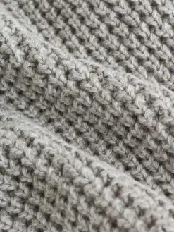 Next Baby Knitted Cardigan (0mths-3yrs) Grey Crochet Flowers