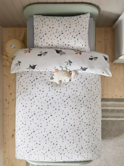 Next Grey Dinosaur Super Soft Reversible Fleece Duvet Cover and Pillowcase Set^ Childrens Bedding