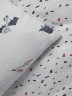 Next Grey Dinosaur Super Soft Reversible Fleece Duvet Cover and Pillowcase Set^ Childrens Bedding
