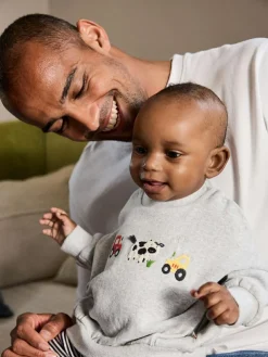 New Next Baby Sweatshirt and Leggings Set (0mths-3yrs) Grey Farm Character