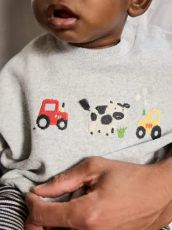 New Next Baby Sweatshirt and Leggings Set (0mths-3yrs) Grey Farm Character