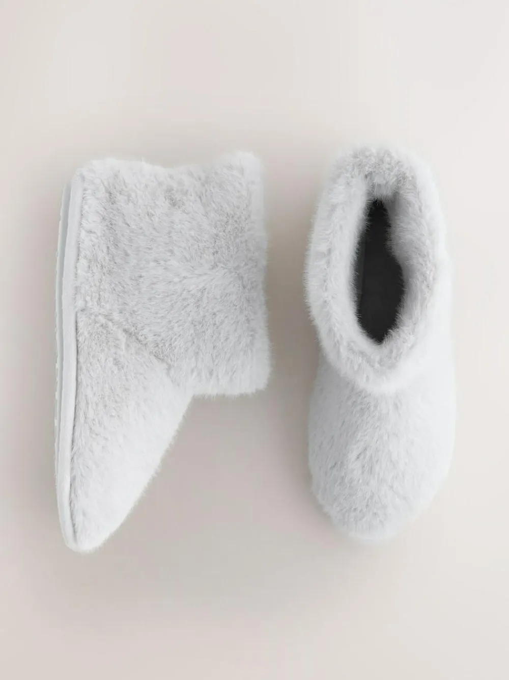 Best Next Faux Fur Boot Slippers Grey