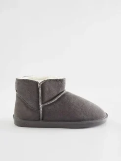 Next Faux Fur Lined Suede Slipper Boots^Women Slippers