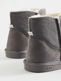 Next Faux Fur Lined Suede Slipper Boots^Women Slippers