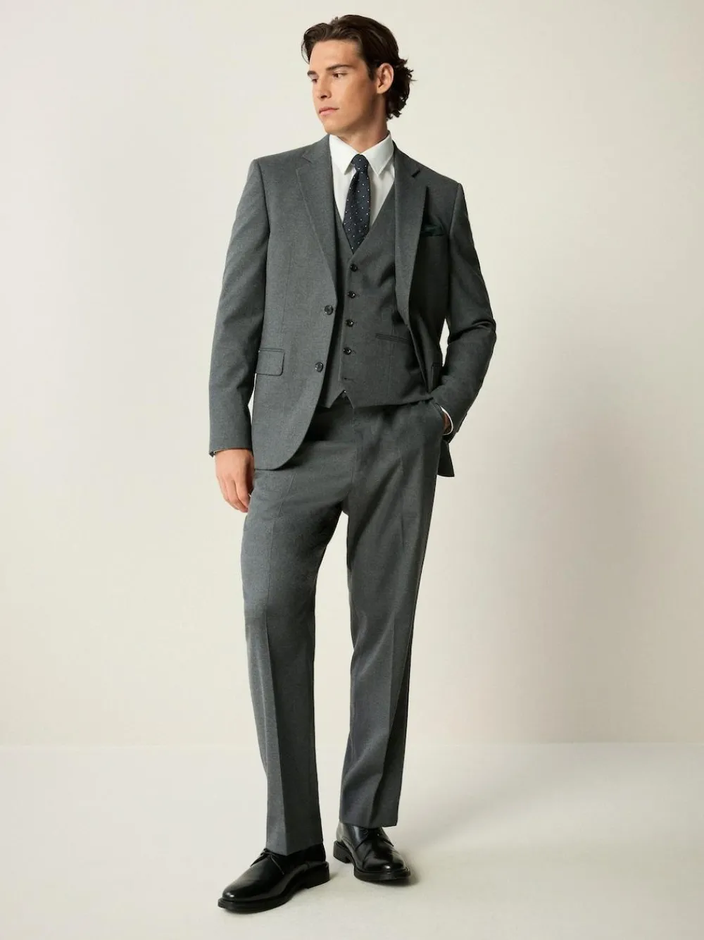 Best Next Flannel Suit Waistcoat Grey