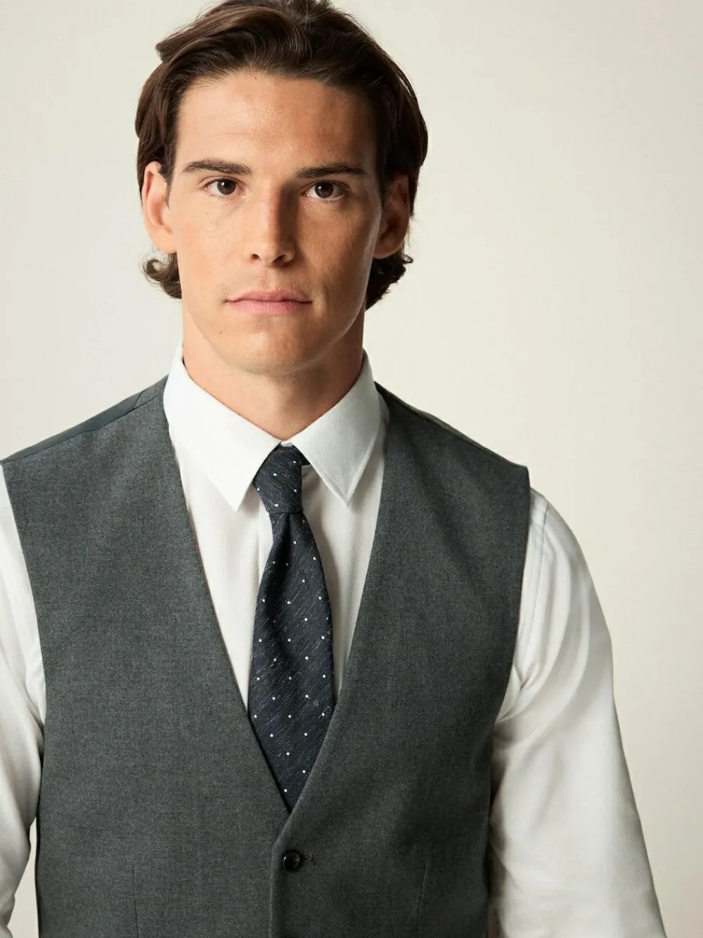 Best Next Flannel Suit Waistcoat Grey