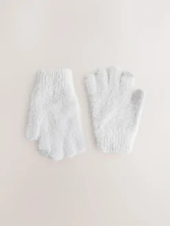 Next Grey Fluffy Gloves (3-16yrs)^ Hats, Gloves & Scarves