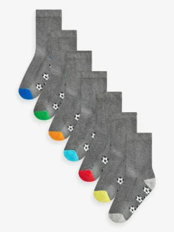 Sale Next Cotton Rich Cushioned Socks 7 Pack Grey Football