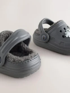 New Next Grey Halloween Warm Lined Slipper Clogs