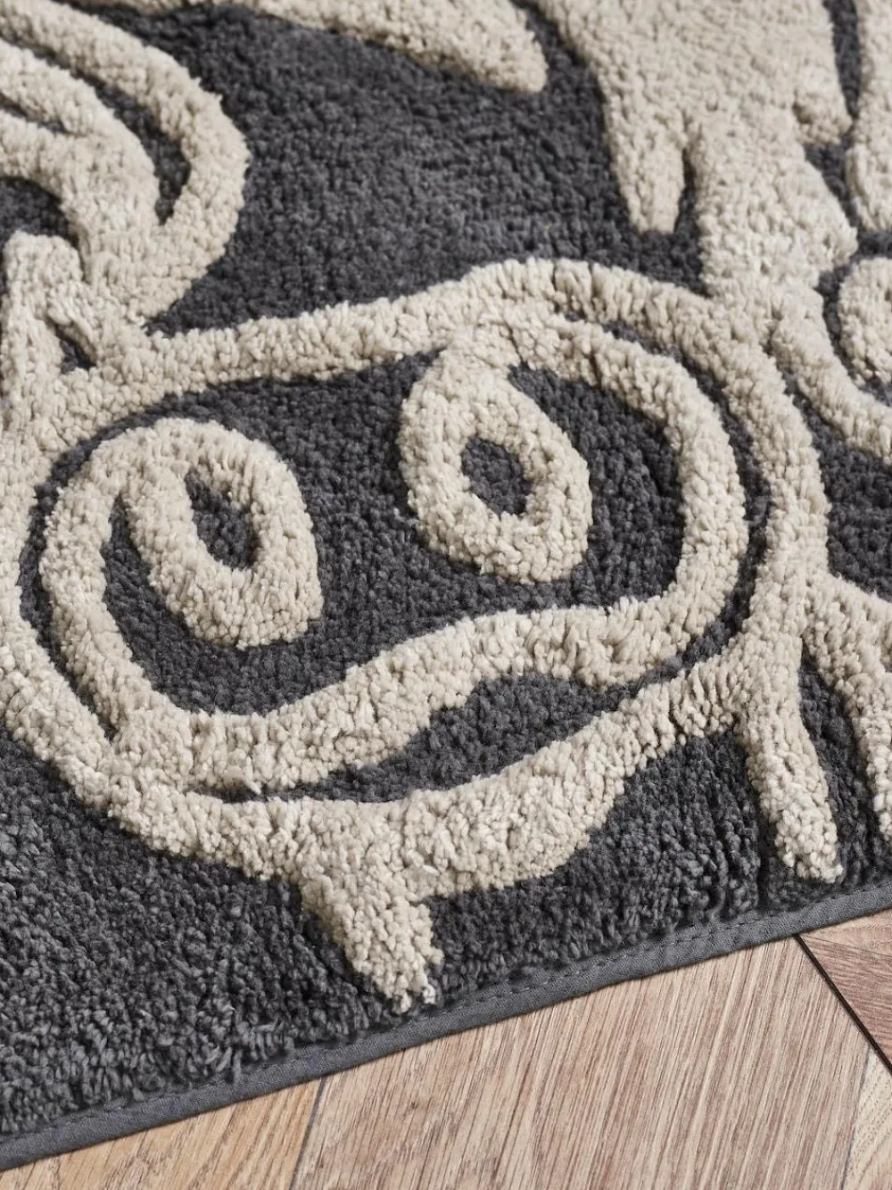 Hot Next Grey Hamish 100% Cotton Runner Bath Mat