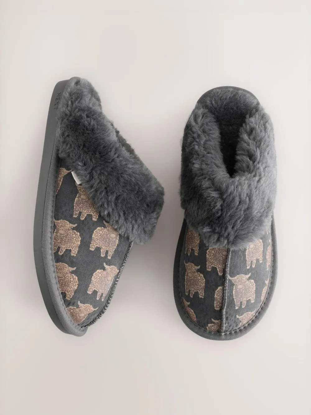 New Next Grey Hamish Suede Mule Slippers