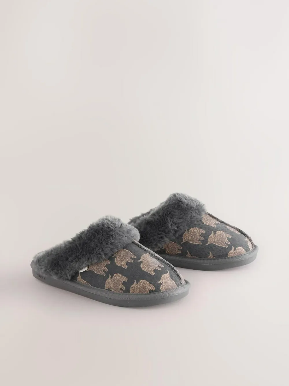 New Next Grey Hamish Suede Mule Slippers