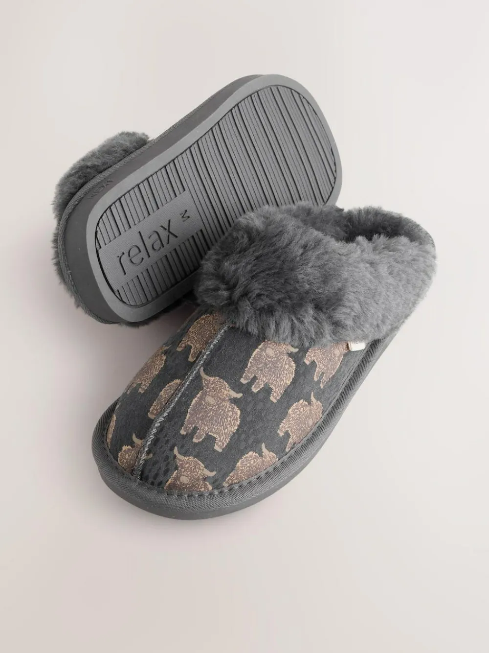 New Next Grey Hamish Suede Mule Slippers