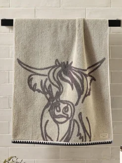 Next Grey Hamish the Highland Cow 100% Cotton Towel
