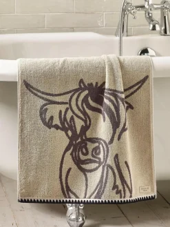 Next Grey Hamish the Highland Cow 100% Cotton Towel