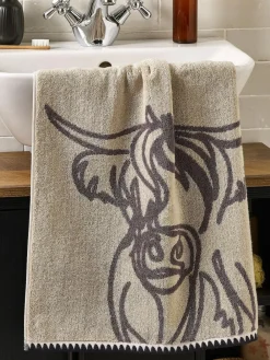 Next Grey Hamish the Highland Cow 100% Cotton Towel