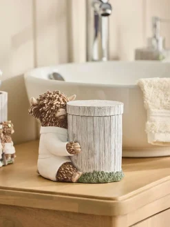 Next Grey Hamish the Highland Cow Spa Storage Jar^ Bathroom Accessories