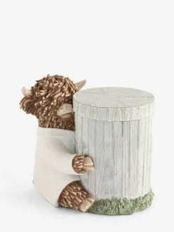 Next Grey Hamish the Highland Cow Spa Storage Jar^ Bathroom Accessories