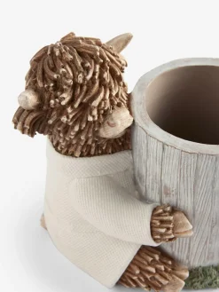 Next Grey Hamish the Highland Cow Spa Storage Jar^ Bathroom Accessories