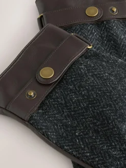 Next Harris Tweed And Leather Gloves^ Hats, Gloves & Scarves|Hats, Scarves & Gloves