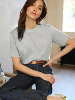 Online Next Grey Heavyweight Short Sleeve Crew Neck T-Shirt