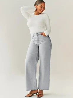 Outlet Next Hourglass Wide Leg Jeans Grey