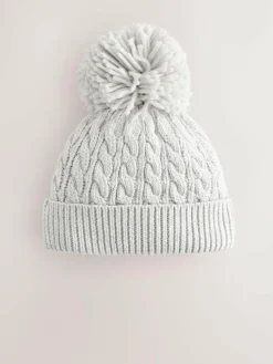Next Knitted Cable Pom Beanie^BOY Hats & Scratch Mitts|Newborn Accessories