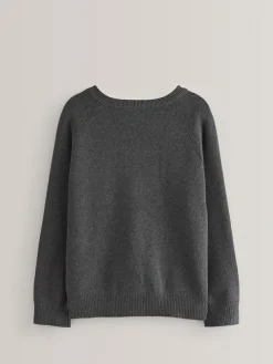 Discount Next Grey Knitted V-Neck School Jumper (3-16yrs)