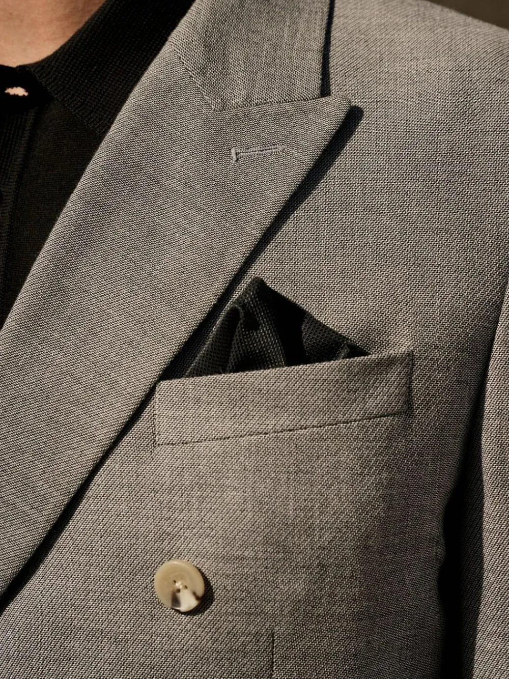 Next Grey Linen Blend Texture Double Breasted Suit Jacket^ Grey Suits