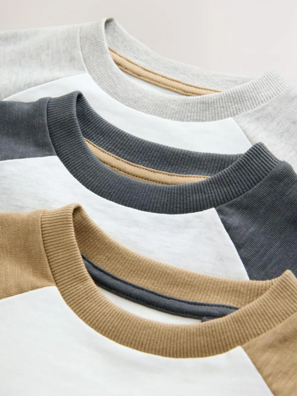 Outlet Next Grey Long Sleeve Raglan T-Shirts 3 Pack (3mths-7yrs)