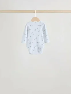 Next Grey Long Sleeved Baby Bodysuits 5 Pack^BOY Unisex|Bodysuits & Vests