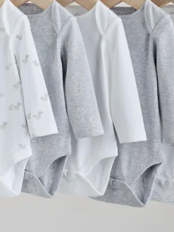 Next Grey Long Sleeved Baby Bodysuits 5 Pack^BOY Unisex|Bodysuits & Vests