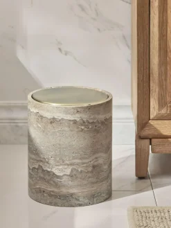 Next Grey Marble N. Premium Swing Bin^ Bathroom Accessories