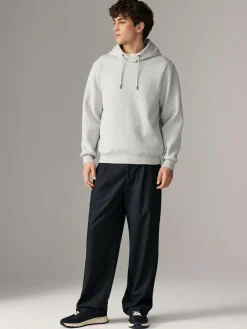 New Next Linear Texture Hoodie Grey Marl