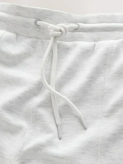 Next Premium Wide Leg Jersey Joggers Grey Marl